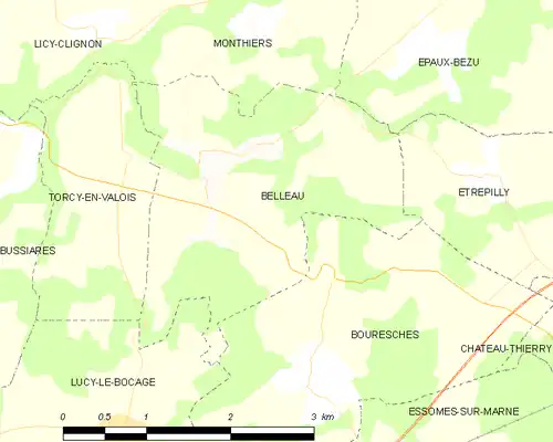 Detailkaart van de gemeente