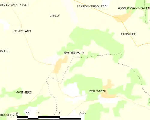 Detailkaart van de gemeente