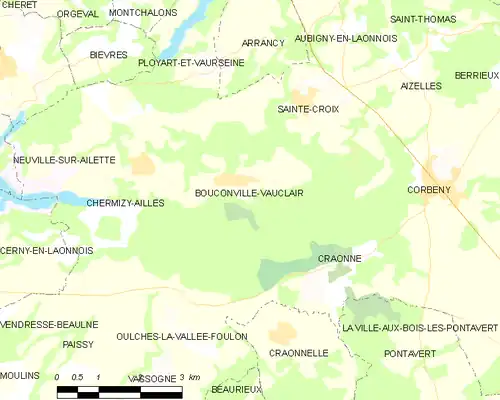 Detailkaart van de gemeente