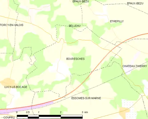 Detailkaart van de gemeente