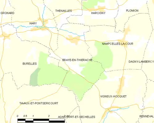 Detailkaart van de gemeente