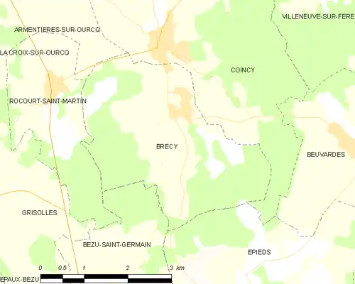 Detailkaart van de gemeente