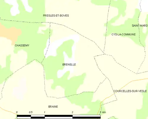 Detailkaart van de gemeente