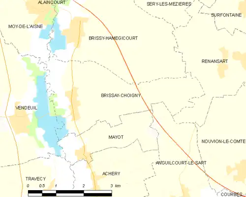 Detailkaart van de gemeente