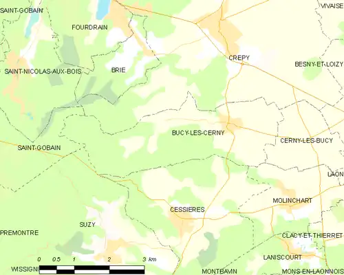 Detailkaart van de gemeente