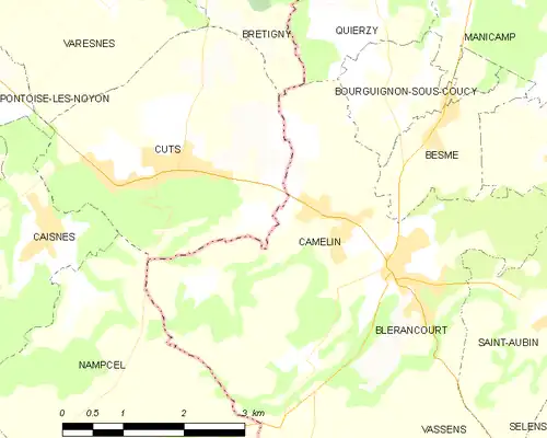 Detailkaart van de gemeente