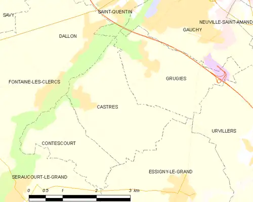 Detailkaart van de gemeente