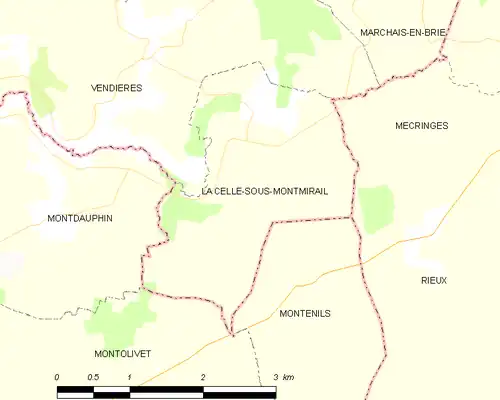 Detailkaart van de gemeente