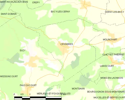 Detailkaart van de gemeente