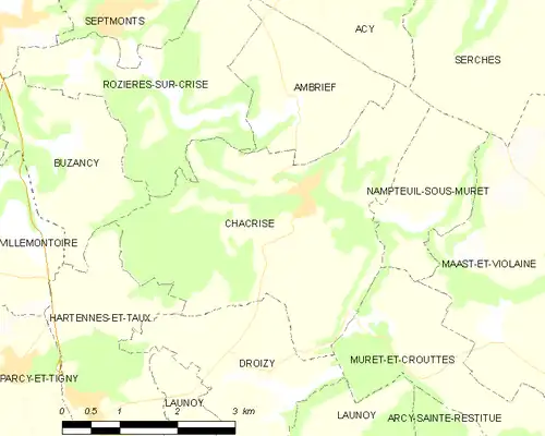 Detailkaart van de gemeente