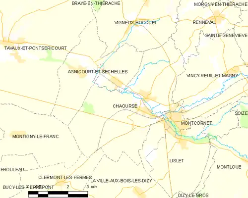 Detailkaart van de gemeente