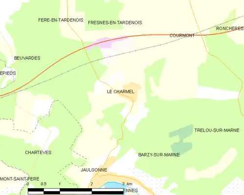 Detailkaart van de gemeente