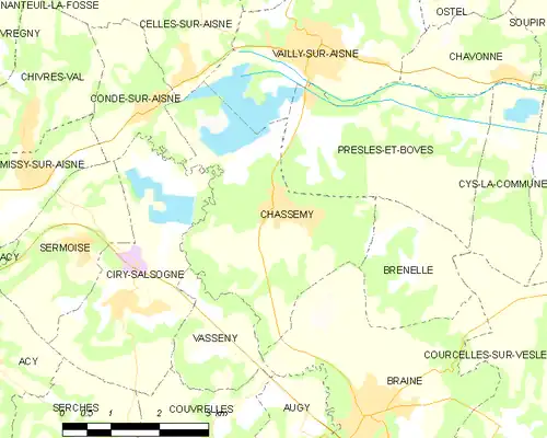 Detailkaart van de gemeente