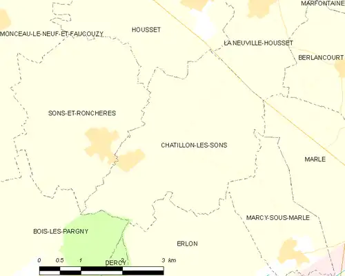 Detailkaart van de gemeente