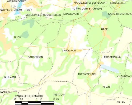 Detailkaart van de gemeente