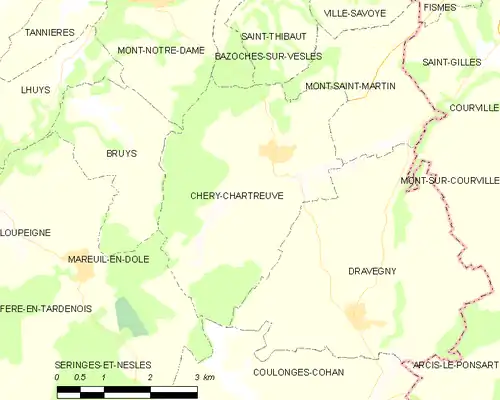 Detailkaart van de gemeente