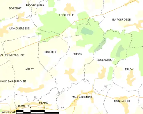 Detailkaart van de gemeente