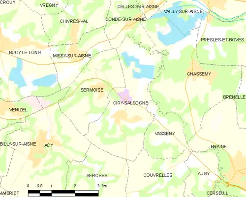 Detailkaart van de gemeente