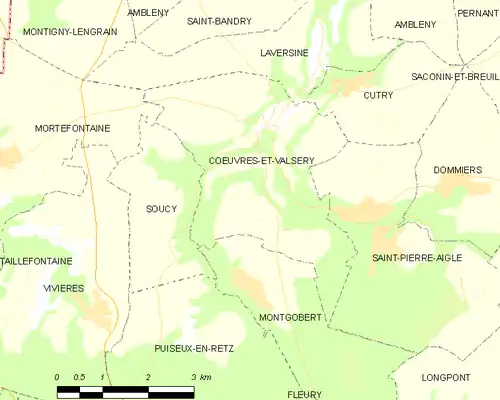 Detailkaart van de gemeente