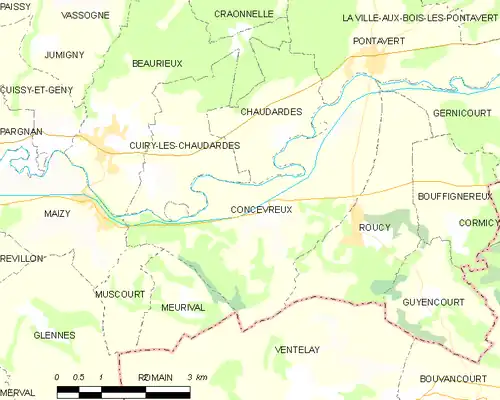 Detailkaart van de gemeente