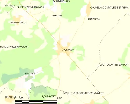 Detailkaart van de gemeente