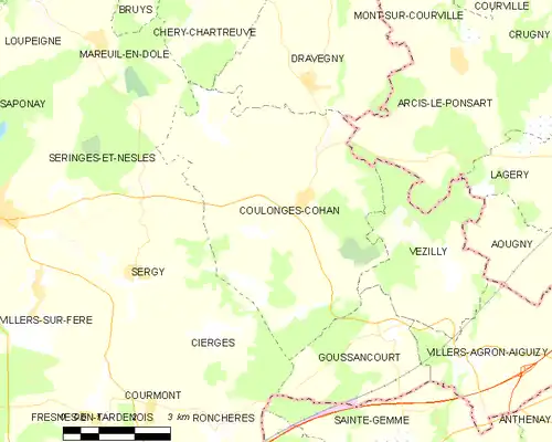 Detailkaart van de gemeente