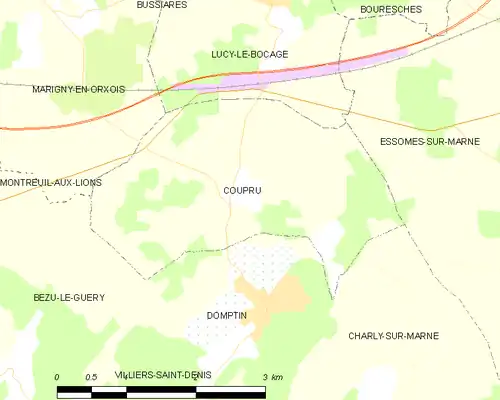 Detailkaart van de gemeente