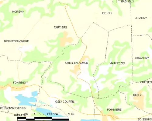 Detailkaart van de gemeente