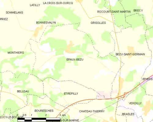 Detailkaart van de gemeente