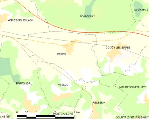 Detailkaart van de gemeente