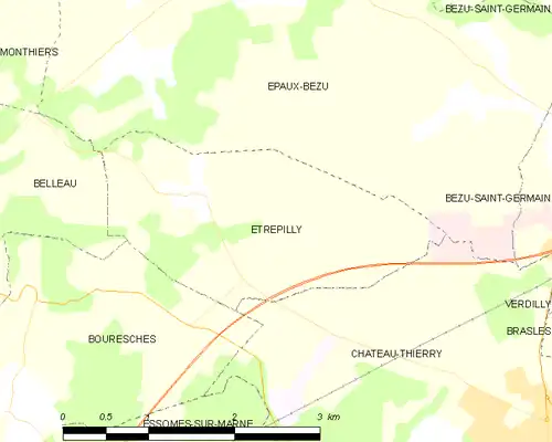 Detailkaart van de gemeente