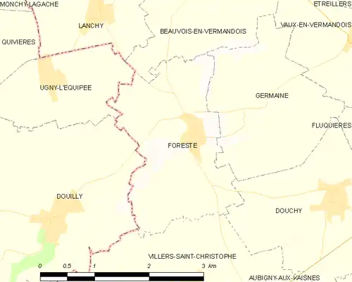 Detailkaart van de gemeente