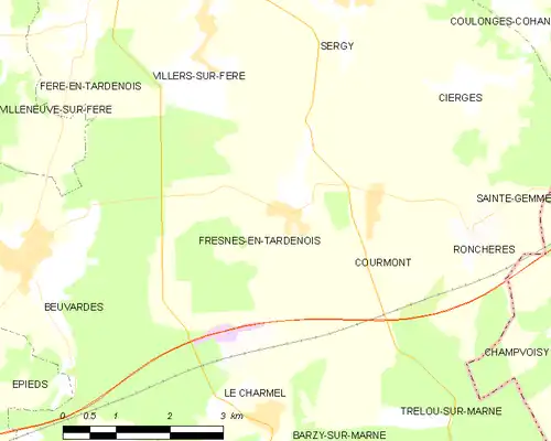 Detailkaart van de gemeente