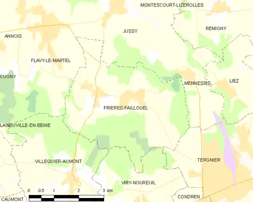 Detailkaart van de gemeente