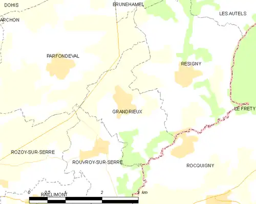 Detailkaart van de gemeente