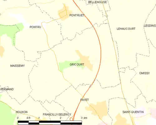 Detailkaart van de gemeente