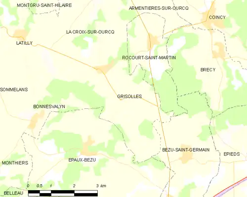 Detailkaart van de gemeente