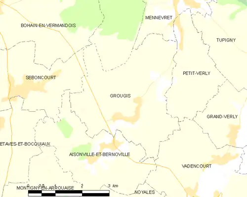 Detailkaart van de gemeente