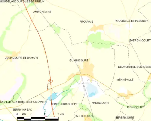 Detailkaart van de gemeente