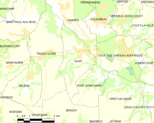 Detailkaart van de gemeente