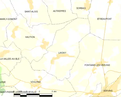 Detailkaart van de gemeente