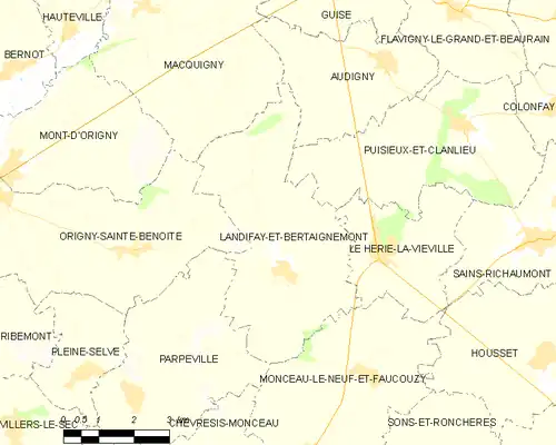 Detailkaart van de gemeente