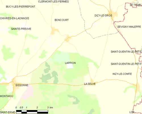 Detailkaart van de gemeente