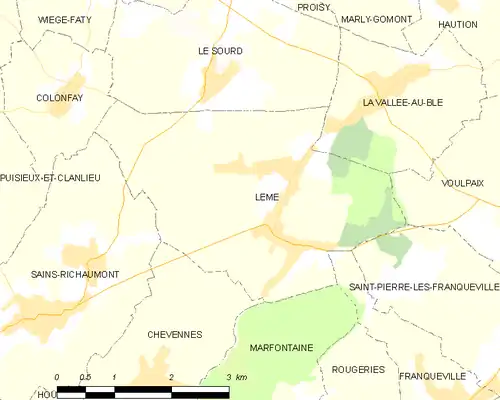Detailkaart van de gemeente
