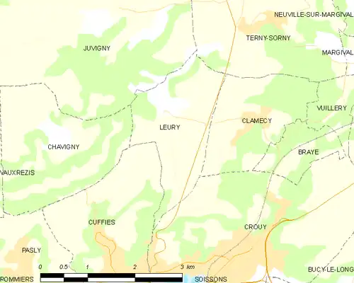 Detailkaart van de gemeente