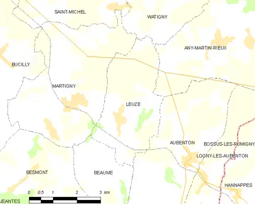 Detailkaart van de gemeente