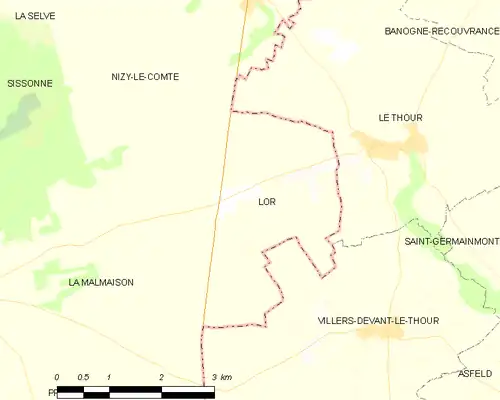 Detailkaart van de gemeente