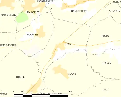 Detailkaart van de gemeente