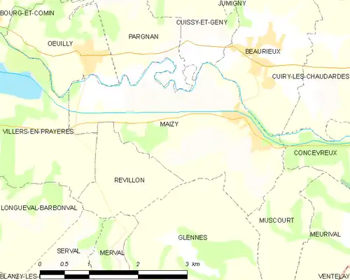Detailkaart van de gemeente