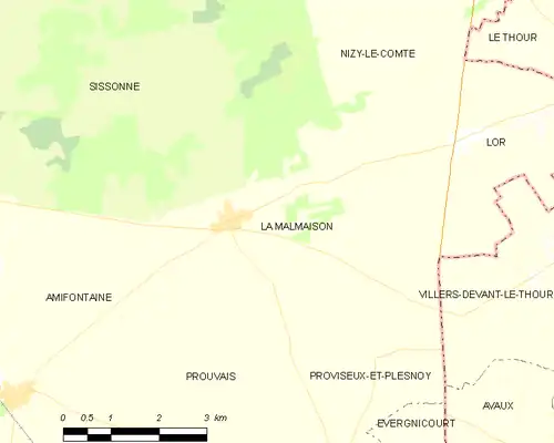 Detailkaart van de gemeente